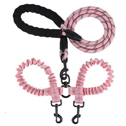 Dual Dog Leash 360 Swivel No Tangle Walking Double Dog Leash