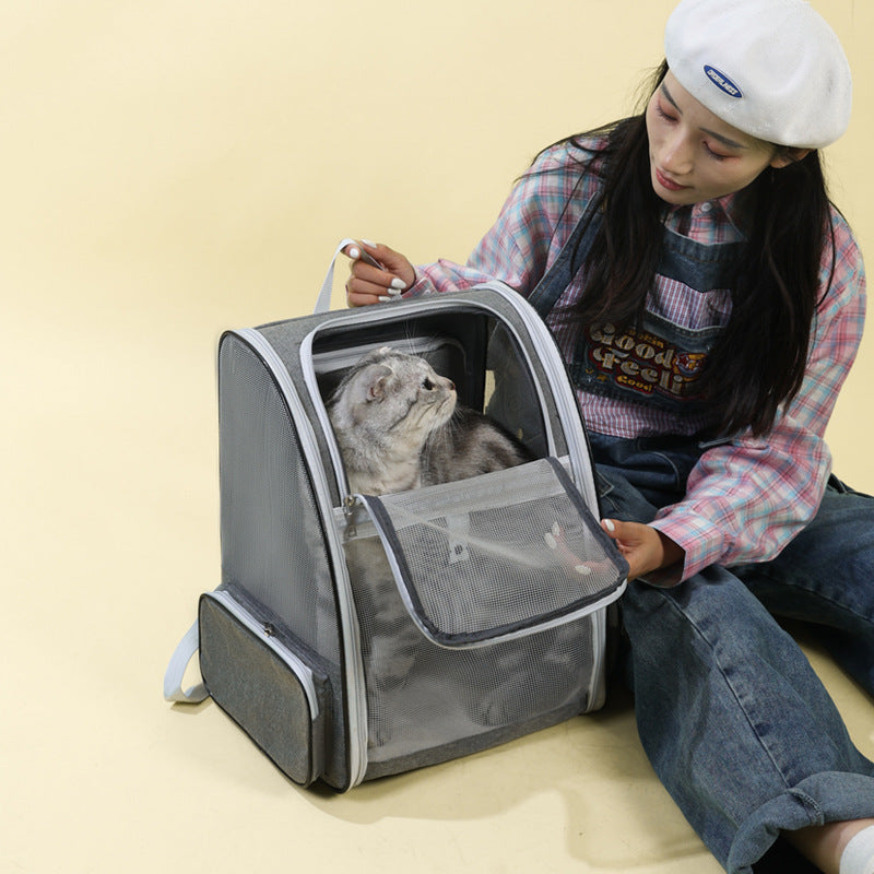 Expandable Pet Carrier Breathable Collapsible Soft Cat Travel Bag