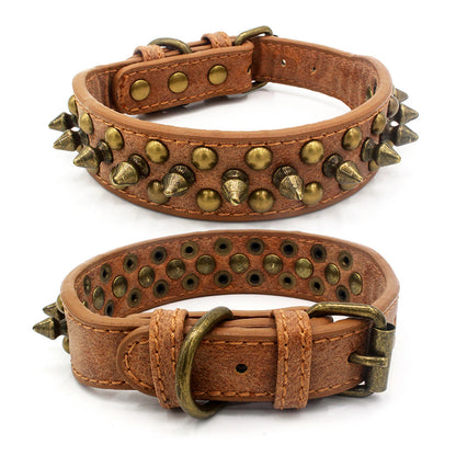 Collares para mascotas de cuero PU ajustables con remaches y púas personalizados con forma de hongo 