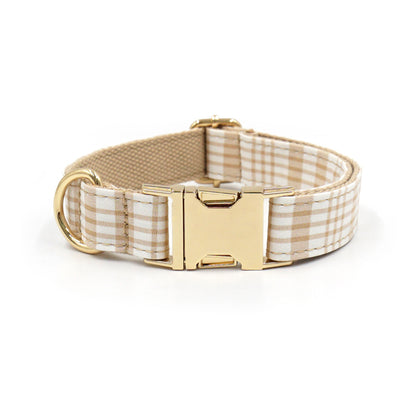 Customized Plaid Dog Collar - Engraved Pet Collar
