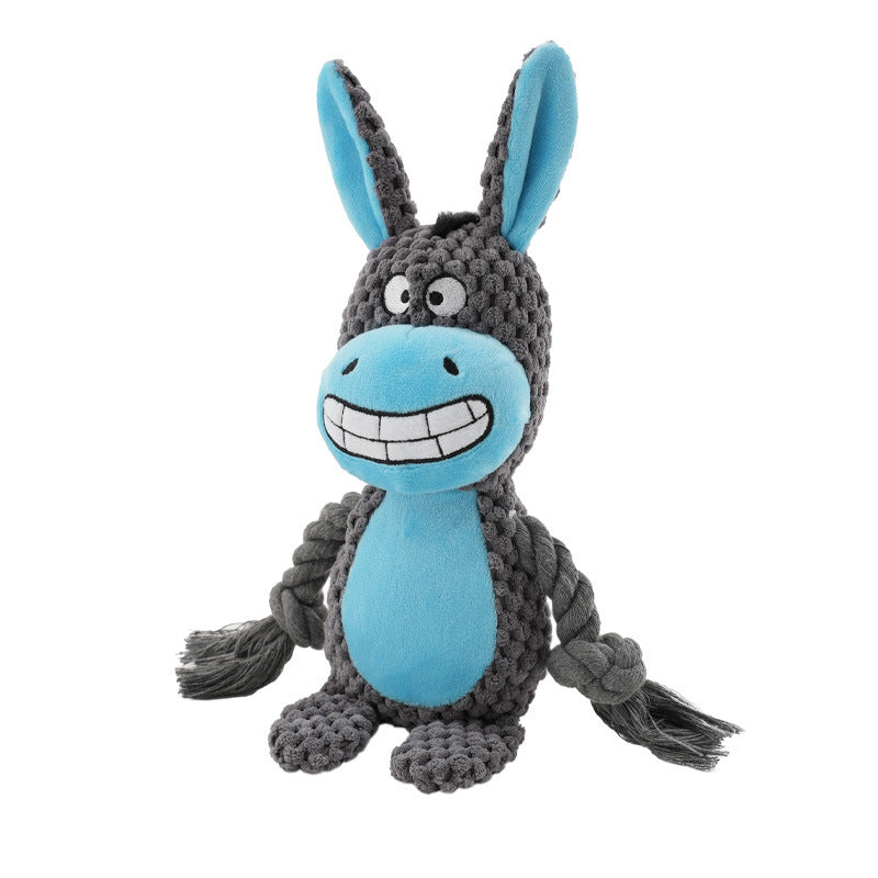 Juguete masticable para perros con sonido chirriante y animales lindos que rechinan los dientes