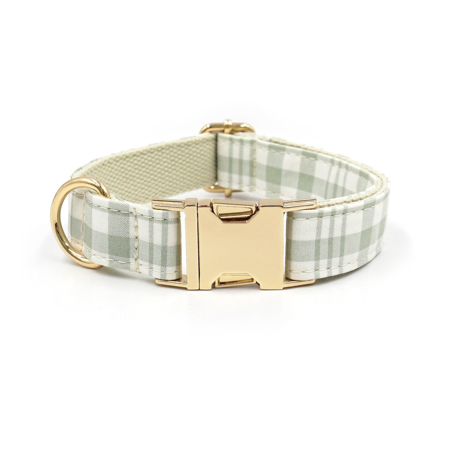 Customized Plaid Dog Collar - Engraved Pet Collar