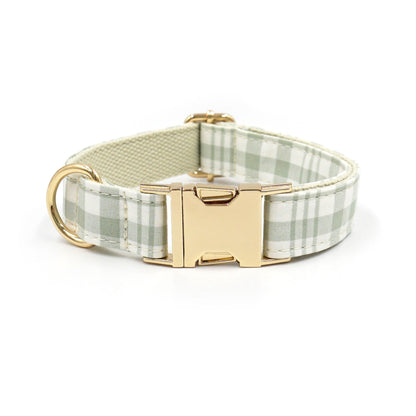 Customized Plaid Dog Collar - Engraved Pet Collar
