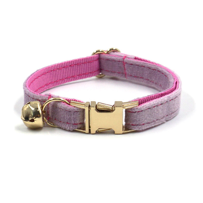 Pets Soft High Quality Velvet Personalized cat Collar With Bell