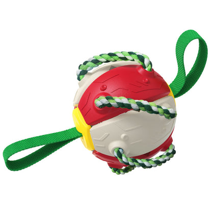Outdoor Unfoldable Frisbee Interactive Football Training Dog Toys with Straps