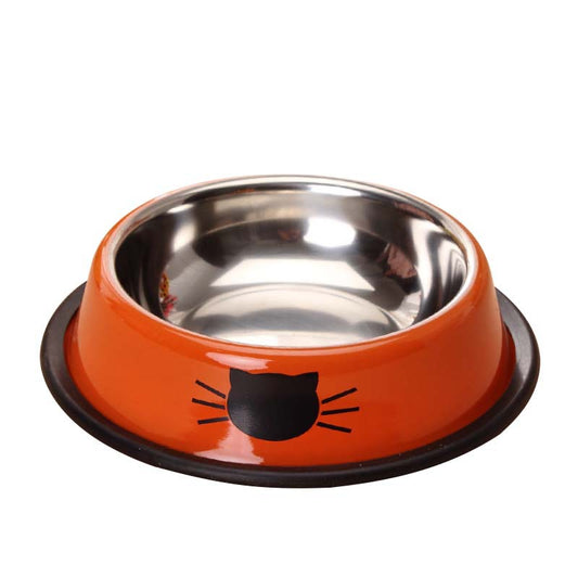 2 Pcs Non-Slip Stainless Steel Small Cat Food Bowls