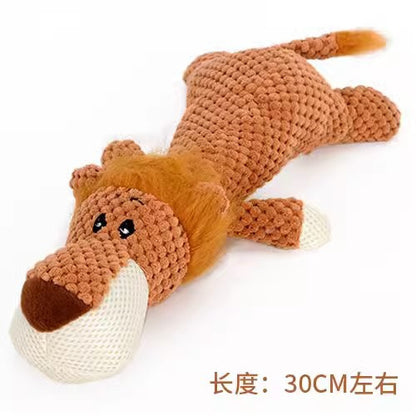 Jouets interactifs en peluche pour chien, jouets à mâcher mignons et couineurs, chiot, lion, loup, éléphant, jouets pour chiens et chats 