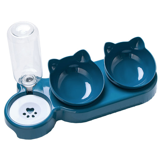 3in1 Pet Water Feeder 15 Degrees Non Slip Plastic Pet Bowl