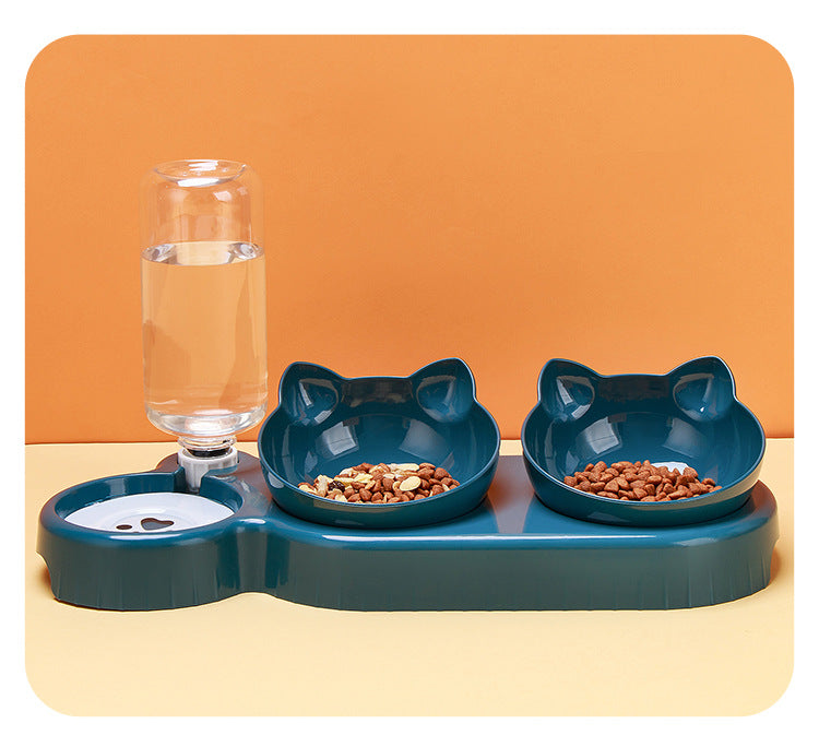 3in1 Pet Water Feeder 15 Degrees Non Slip Plastic Pet Bowl