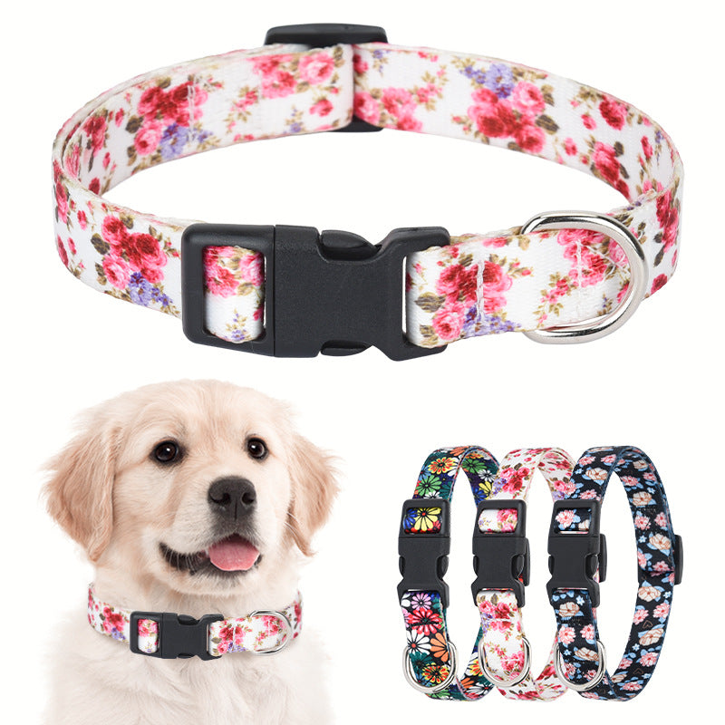 Luxury Printed Colorful Adjustable Pet Collar