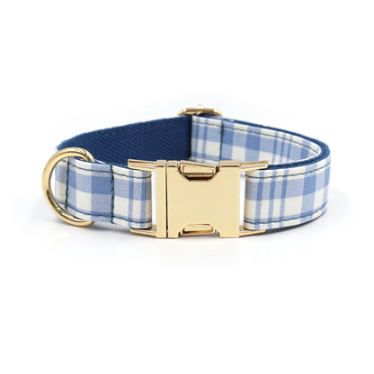 Customized Plaid Dog Collar - Engraved Pet Collar
