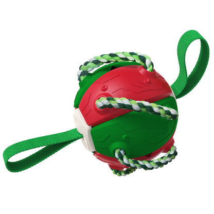 Outdoor Unfoldable Frisbee Interactive Football Training Dog Toys with Straps