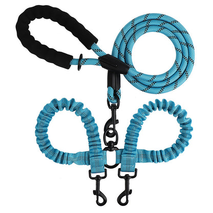 Dual Dog Leash 360 Swivel No Tangle Walking Double Dog Leash