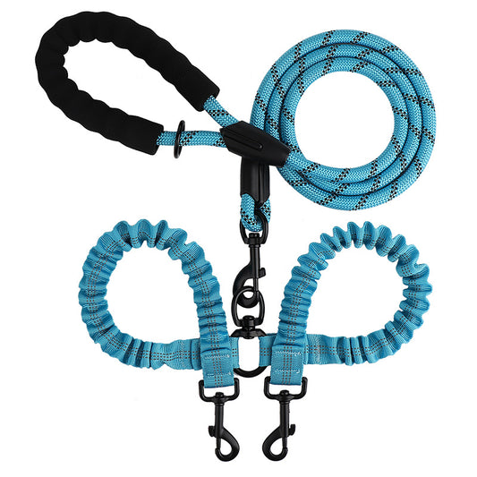 Dual Dog Leash 360 Swivel No Tangle Walking Double Dog Leash