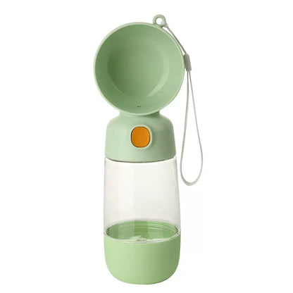 Portable Dog Water Bottle for Walking - Dog Travel Water Dispenser with Food Container