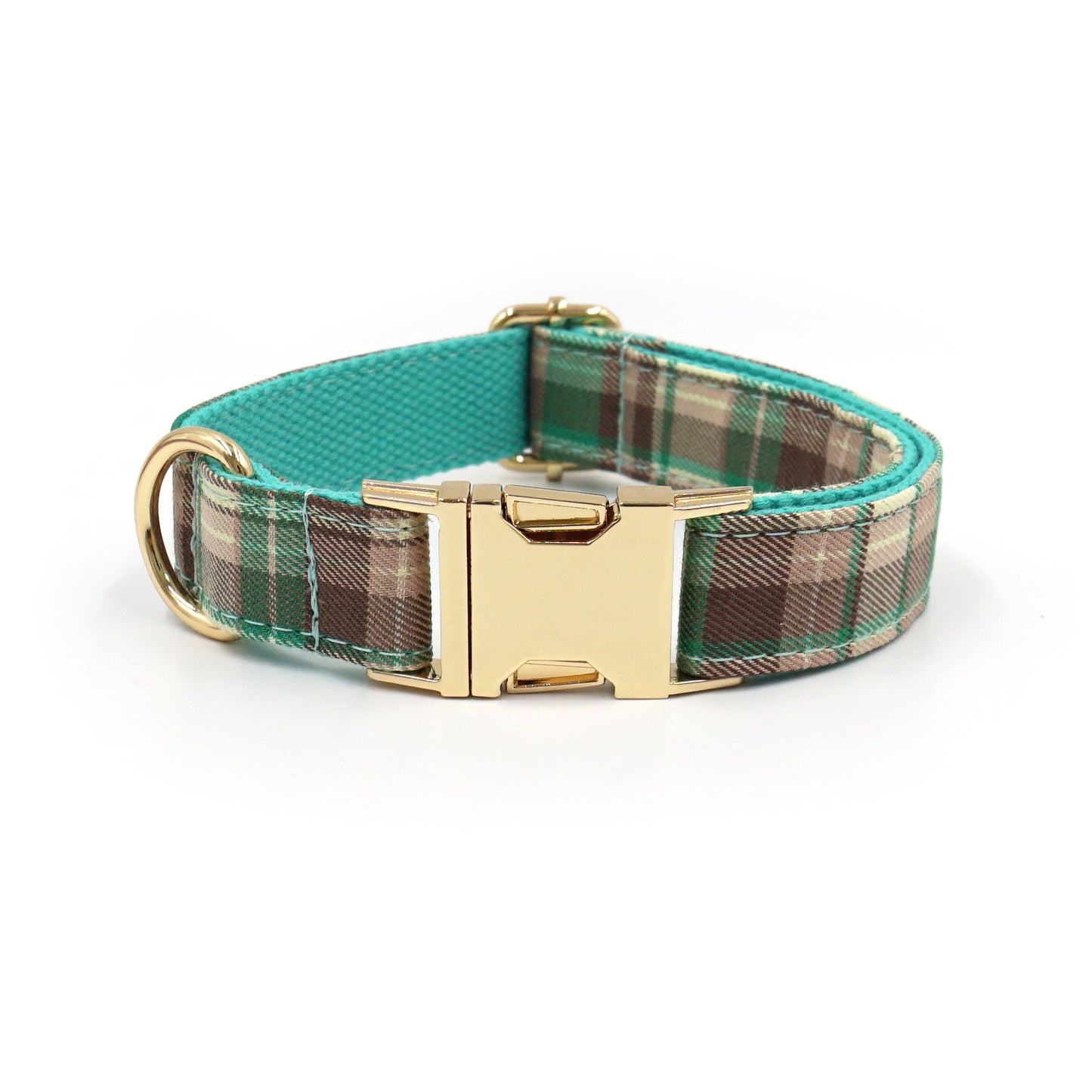 Customized Plaid Dog Collar - Engraved Pet Collar