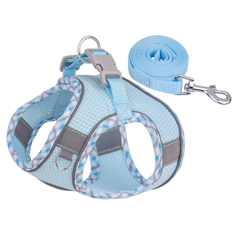 No Pull Adjustable Reflective Pet Harness and Leash Set for Cat & Small Dogs