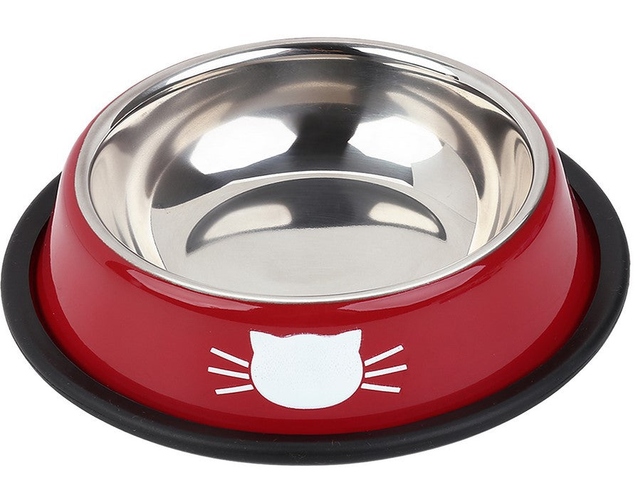2 Pcs Non-Slip Stainless Steel Small Cat Food Bowls