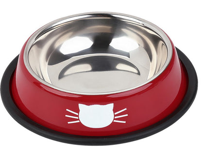 2 Pcs Non-Slip Stainless Steel Small Cat Food Bowls