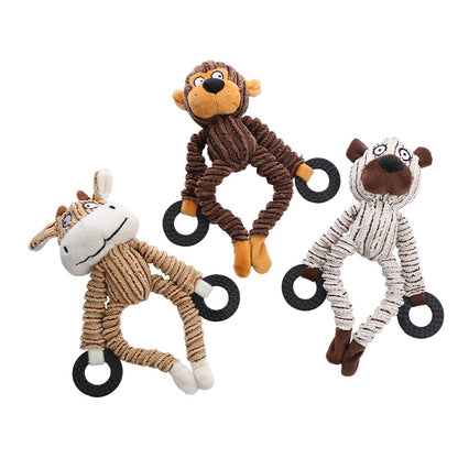 3 PCS Squeaky Plush Dog Chew Toys
