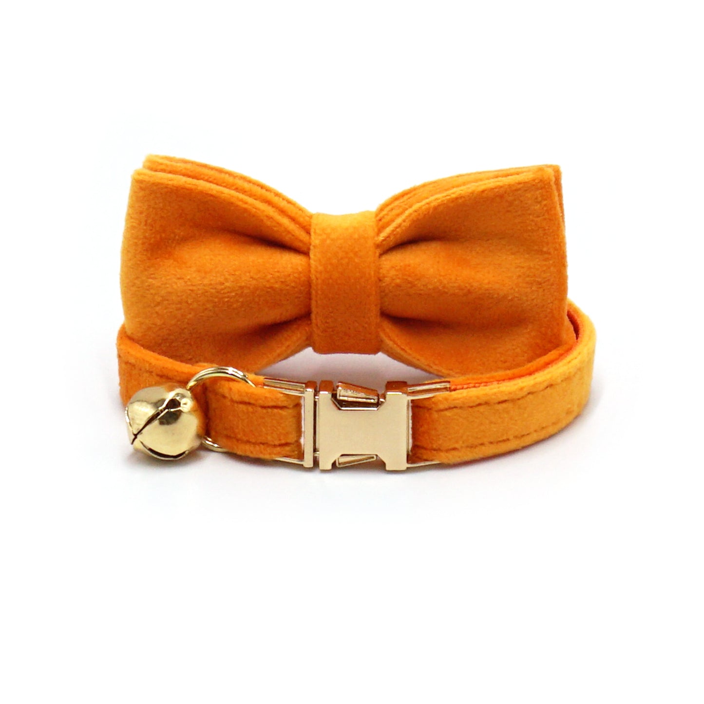 Velvet Luxury Personalized Cat Collar with Small Bell And Bowtie