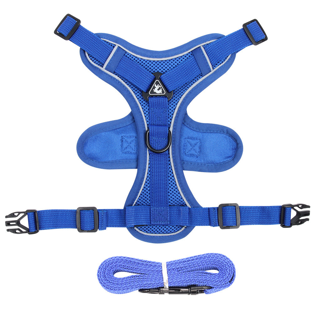 Adjustable Reflective Dog Vest Breathable Dog Harness Leash Set