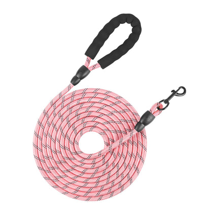 Long Dog Leash with Comfortable Padded Handle and Highly Reflective Threads