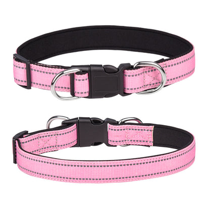 Strapazierfähiges Hundehalsband aus reflektierendem Nylonleder 