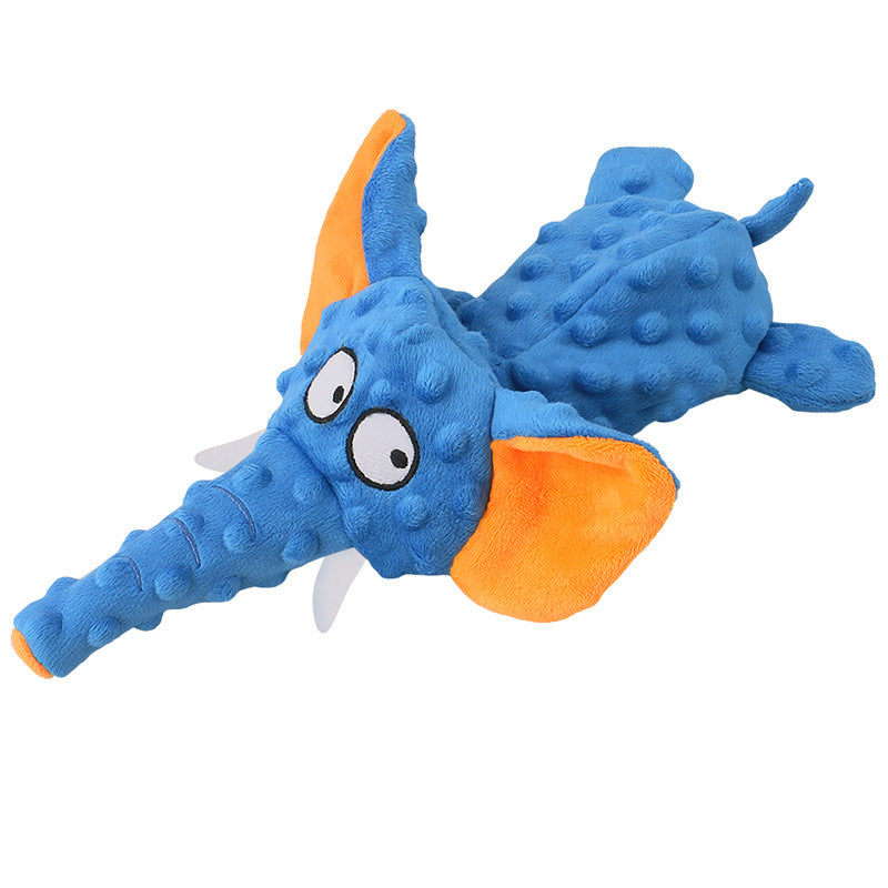 Divertido juguete de peluche con forma de elefante que chirría. 