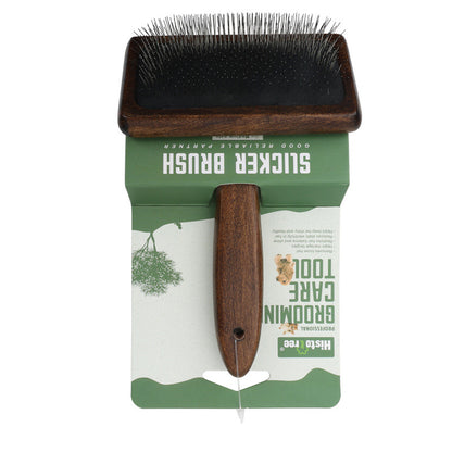 Pet Grooming Tools Dog Hair Removal Brush with Soft Solid Wood Handle