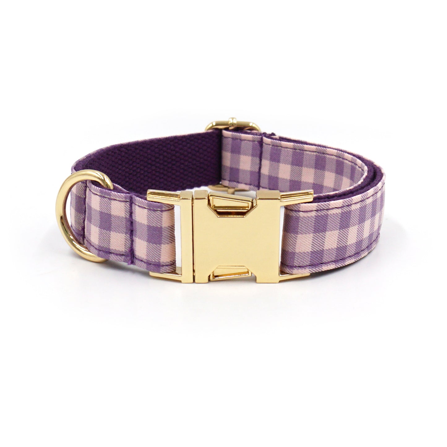 Customized Plaid Dog Collar - Engraved Pet Collar
