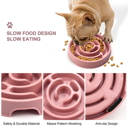 Slow Feeder Bowl Fun Non Slip Anti-Gulping Pet Bowl