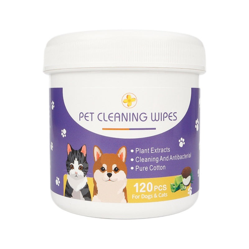120pcs Dog Ear Cat Eye Wipes Gently Cleans Ear Wax Debris Tear
