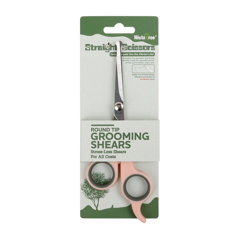 Pet Scissors Plastic Cat Flat Scissors Dog Hair Trimming Scissors