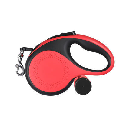 Retractable Dog Leash with Waste Bag Dispenser Soft Anti Slip Grip