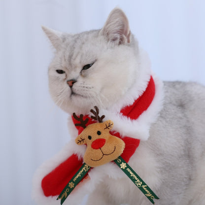 Cat scarf autumn and winter sweater collar pet christmas winter cute new year kitten new year cat bib clothes