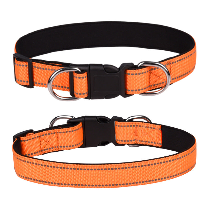 Strapazierfähiges Hundehalsband aus reflektierendem Nylonleder 
