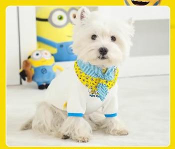 Minions series pet scarf teddy than bear Pomeranian dog collar cute saliva towel cat clothes bib