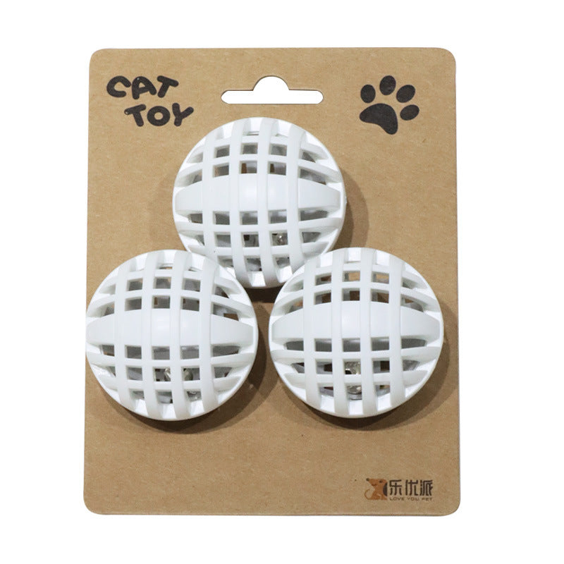 Cross-border Amazon hot-selling color matching TPR bell cat toy ball cat self-excitement bell ball cat toy