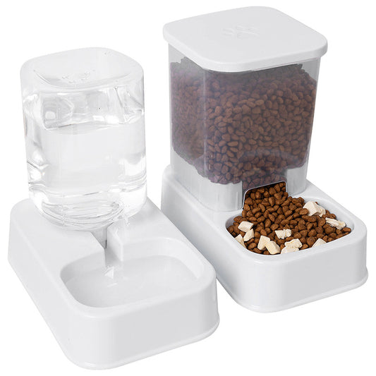 2-in-1 Food Bowl and Water Fountain Automatic Water Dispenser for Cats and Dogs