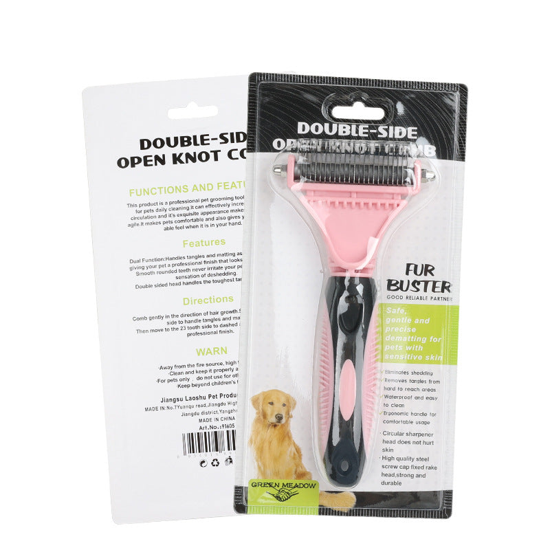 Deshedding Comb for Dogs and Cats Double Sided Undercoat Deshedder Brush