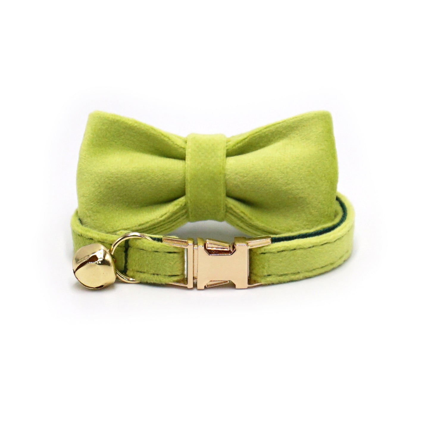 Velvet Luxury Personalized Cat Collar with Small Bell And Bowtie