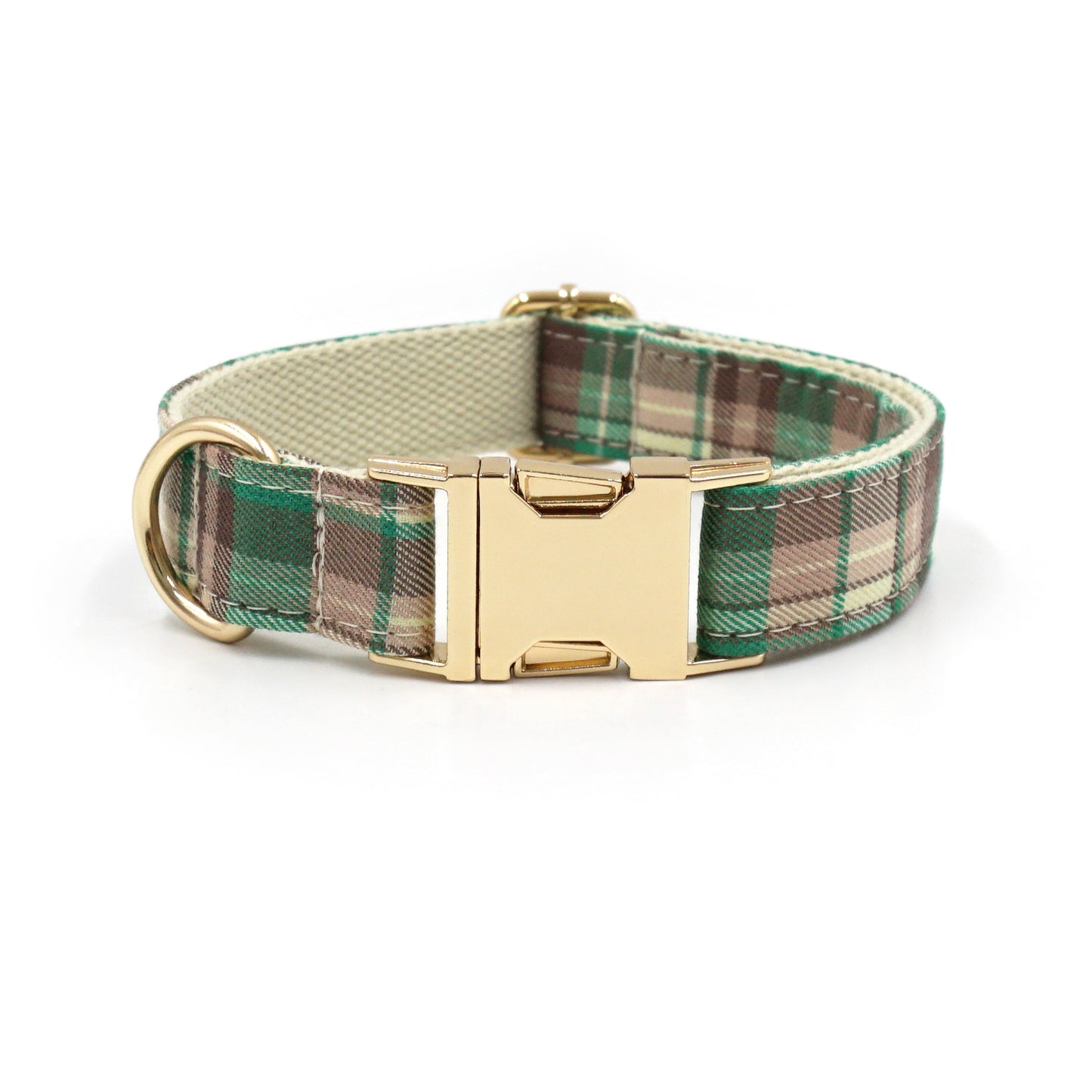 Customized Plaid Dog Collar - Engraved Pet Collar