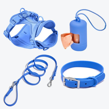 Waterproof Luxury PVC Dog Harness Dog Collar and Leash Set