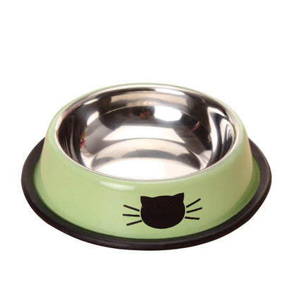 2 Pcs Non-Slip Stainless Steel Small Cat Food Bowls