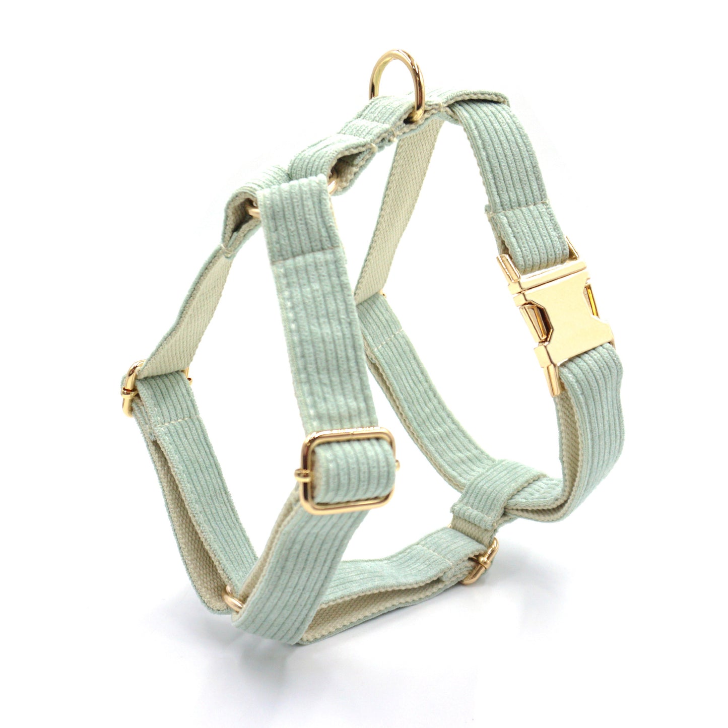 Collar de perro personalizado de terciopelo verde claro, correa, arnés y pajarita, conjunto de bolsa para excrementos