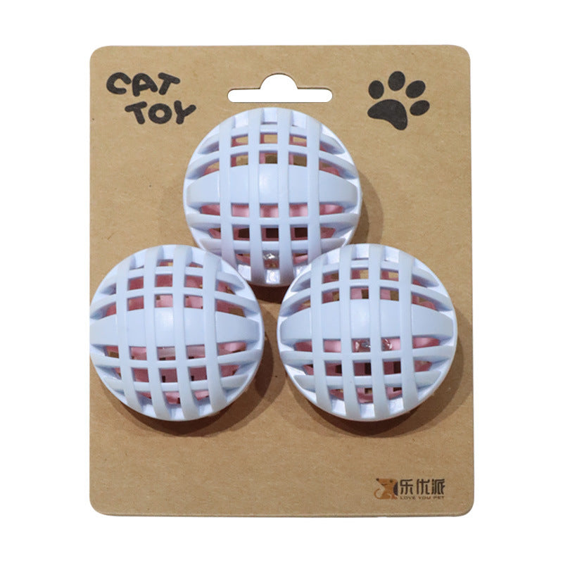 Cross-border Amazon hot-selling color matching TPR bell cat toy ball cat self-excitement bell ball cat toy