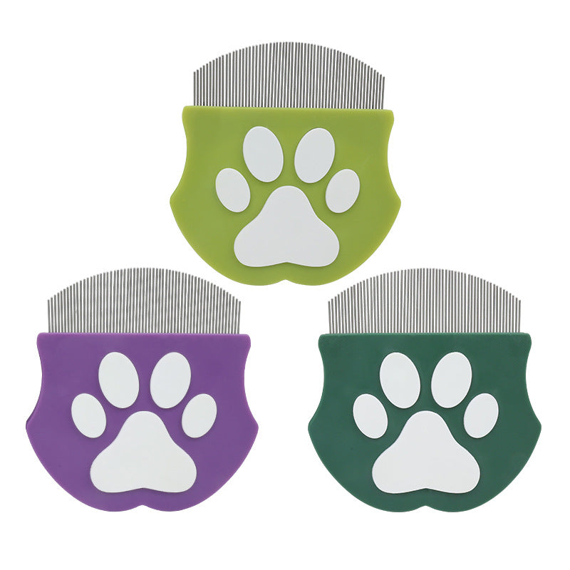 Cepillo de metal pequeño para quitar pelos de mascotas, peine antipulgas para perros y gatos. 