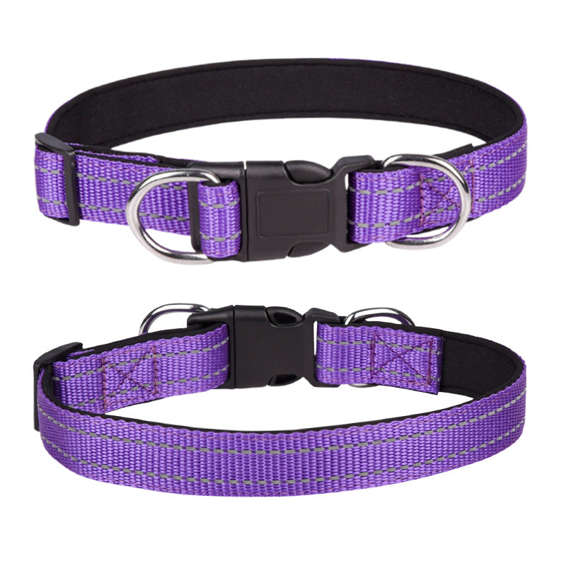Strapazierfähiges Hundehalsband aus reflektierendem Nylonleder 