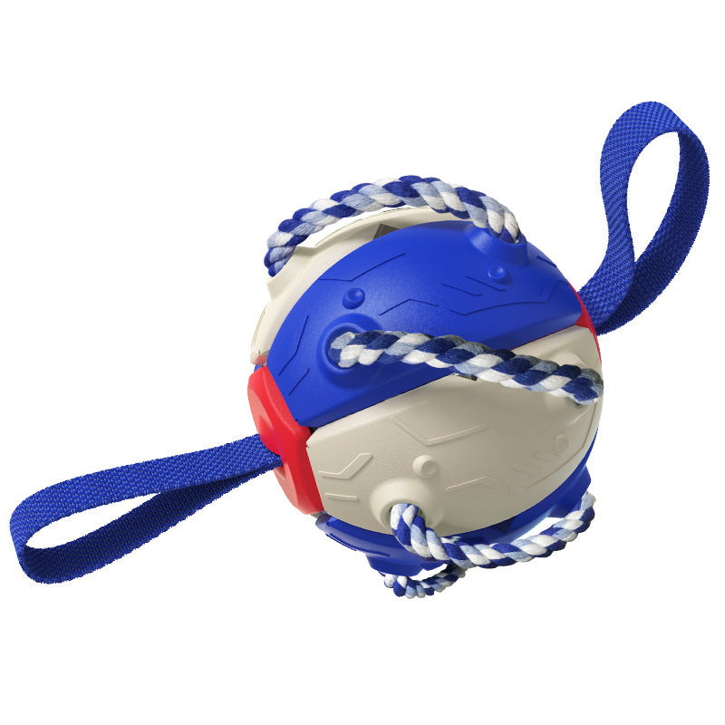Outdoor Unfoldable Frisbee Interactive Football Training Dog Toys with Straps